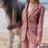 Kiera Oversize-Blazer aus veganem Leder in Warm Pink Kiera Oversize-Blazer aus veganem Leder in Warm Pink