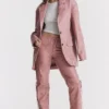 Kiera Oversize-Blazer aus veganem Leder in Warm Pink Kiera Oversize-Blazer aus veganem Leder in Warm Pink