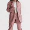 Kiera Oversize-Blazer aus veganem Leder in Warm Pink Kiera Oversize-Blazer aus veganem Leder in Warm Pink