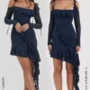 Kiki French Navy Rüschen-Minikleid Kiki French Navy Rüschen-Minikleid