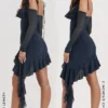 Kiki French Navy Rüschen-Minikleid Kiki French Navy Rüschen-Minikleid