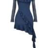Kiki French Navy Rüschen-Minikleid Kiki French Navy Rüschen-Minikleid
