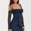 Kiki French Navy Rüschen-Minikleid Kiki French Navy Rüschen-Minikleid