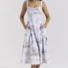 Kim Lilac Floral Baumwoll-Midi-Sommerkleid Kim Lilac Floral Baumwoll-Midi-Sommerkleid