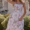 Kim Lilac Floral Baumwoll-Midi-Sommerkleid Kim Lilac Floral Baumwoll-Midi-Sommerkleid