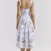 Kim Lilac Floral Baumwoll-Midi-Sommerkleid Kim Lilac Floral Baumwoll-Midi-Sommerkleid