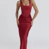Kira – Rotes Satin-Korsetts-Maxikleid Kira – Rotes Satin-Korsetts-Maxikleid