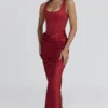 Kira – Rotes Satin-Korsetts-Maxikleid Kira – Rotes Satin-Korsetts-Maxikleid