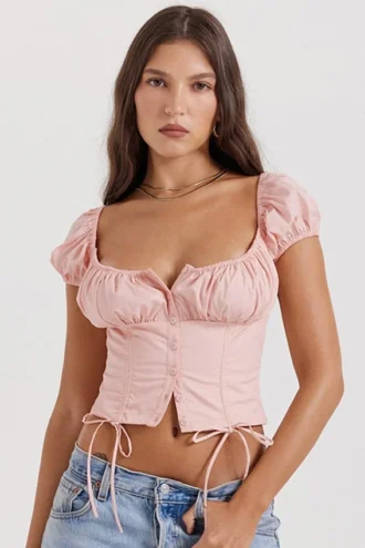 Kitty Baby Pink gerafftes Oberteil