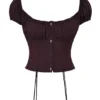Kitty Rich Brown gerafftes Oberteil Kitty Rich Brown gerafftes Oberteil