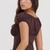Kitty Rich Brown gerafftes Oberteil Kitty Rich Brown gerafftes Oberteil