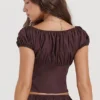 Kitty Rich Brown gerafftes Oberteil Kitty Rich Brown gerafftes Oberteil