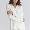 Klassischer Pyjama in Elfenbein – Weiches Modal-Pyjama-Set Klassischer Pyjama in Elfenbein – Weiches Modal-Pyjama-Set