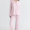 Klassischer Pyjama – Rosa, weiches Modal-Pyjama-Set
