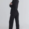 Klassischer Pyjama Schwarzes, weiches Modal-Pyjama-Set