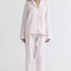 Klassisches Pyjama-Set aus gebürsteter Baumwolle mit rosa Karomuster Klassisches Pyjama-Set aus gebürsteter Baumwolle mit rosa Karomuster