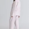 Klassisches Pyjama-Set aus gebürsteter Baumwolle mit rosa Karomuster Klassisches Pyjama-Set aus gebürsteter Baumwolle mit rosa Karomuster