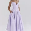 Lady Orchid Twill trägerloses Tüll-Midi-Kleid Lady Orchid Twill trägerloses Tüll-Midi-Kleid