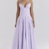 Lady Orchid Twill trägerloses Tüll-Midi-Kleid Lady Orchid Twill trägerloses Tüll-Midi-Kleid