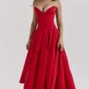 Lady Scarlet trägerloses Midikleid
