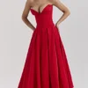 Lady Scarlet trägerloses Midikleid