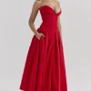 Lady Scarlet trägerloses Midikleid