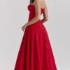 Lady Scarlet trägerloses Midikleid