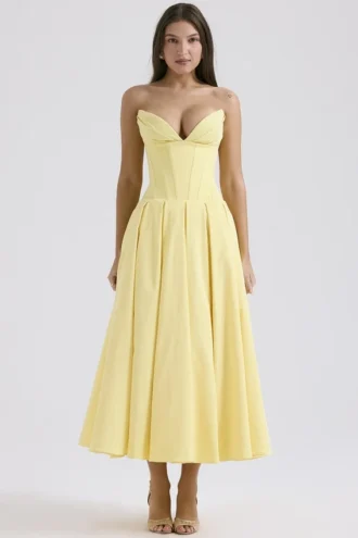 Lady Sunshine trägerloses Tüll-Midi-Kleid