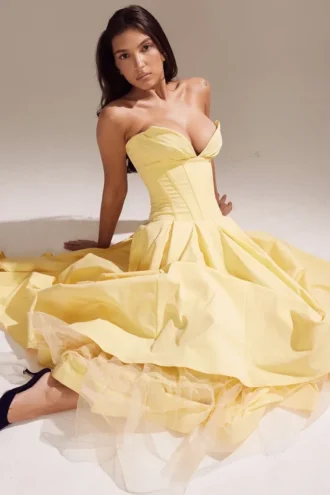 Lady Sunshine trägerloses Tüll-Midi-Kleid