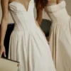 Lady White Strapless Midi Kleid Lady White Strapless Midi Kleid