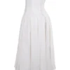 Lady White Strapless Midi Kleid Lady White Strapless Midi Kleid