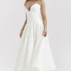 Lady White Strapless Midi Kleid Lady White Strapless Midi Kleid