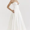 Lady White Strapless Midi Kleid Lady White Strapless Midi Kleid