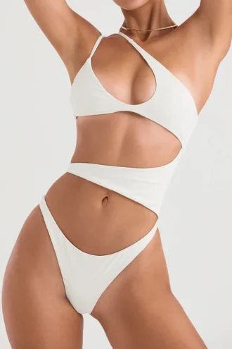 Lafayette Elfenbein Asymmetrischer Cutout-Bademode