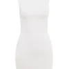 Laguna Weißes Minikleid aus Stretch-Strick