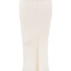 Lana Vintage cremefarbener Maxirock aus Baumwolle mit Broderie Anglaise
