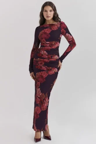 Lanetta Romantisches Maxikleid mit Blumenmuster