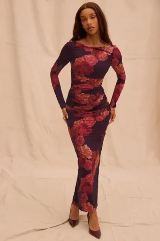 Lanetta Romantisches Maxikleid mit Blumenmuster