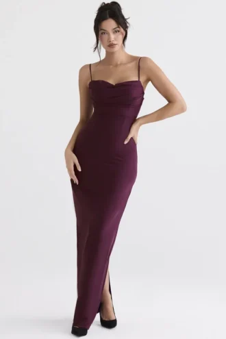 Lani Merlot Korsetts-Maxikleid