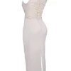 Laria Maxikleid aus veganem Leder in Ecru