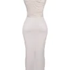 Laria Maxikleid aus veganem Leder in Ecru