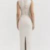 Laria Maxikleid aus veganem Leder in Ecru