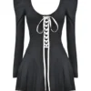 Larisa Schwarz-Cremefarbenes Plissee-Minikleid Larisa Schwarz-Cremefarbenes Plissee-Minikleid