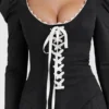 Larisa Schwarz-Cremefarbenes Plissee-Minikleid Larisa Schwarz-Cremefarbenes Plissee-Minikleid