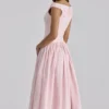 Lauren Rosa Baumwoll-Maxikleid mit Broderie Anglaise und U-Boot-Ausschnitt Lauren Rosa Baumwoll-Maxikleid mit Broderie Anglaise und U-Boot-Ausschnitt