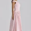 Lauren Rosa Baumwoll-Maxikleid mit Broderie Anglaise und U-Boot-Ausschnitt Lauren Rosa Baumwoll-Maxikleid mit Broderie Anglaise und U-Boot-Ausschnitt