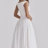Lauren Weißes Baumwoll-Maxikleid mit Broderie Anglaise und U-Boot-Ausschnitt Lauren Weißes Baumwoll-Maxikleid mit Broderie Anglaise und U-Boot-Ausschnitt