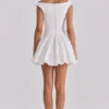 Lauren Weißes Mini-Kleid aus Baumwolle mit Broderie Anglaise und U-Boot-Ausschnitt Lauren Weißes Mini-Kleid aus Baumwolle mit Broderie Anglaise und U-Boot-Ausschnitt
