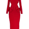 Lavele Maxikleid mit rotem Schleifen Lavele Maxikleid mit rotem Schleifen