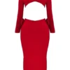 Lavele Maxikleid mit rotem Schleifen Lavele Maxikleid mit rotem Schleifen